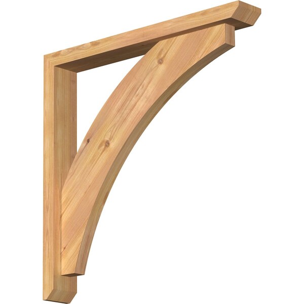 Ekena Millwork Thorton Slat Smooth Bracket w/ Offset Brace, Western Red Cedar, 3 1/2"W x 26"D x 26"H BKT0402X26X26THR06SWR - main